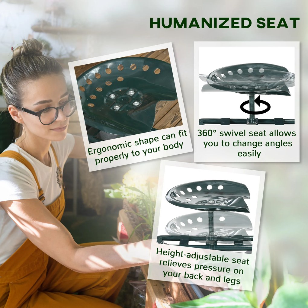 Outsunny Wózek Warsztatowy z Koszem na Narzędzia Zielony | Aosom PL