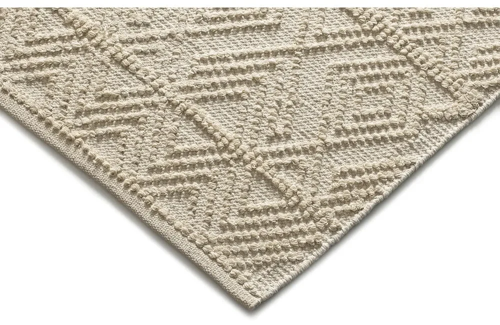 Kremowy dywan tkany ręcznie z bawełny z recyklingu odpowiedni do prania 60x90 cm Pamuk – Universal