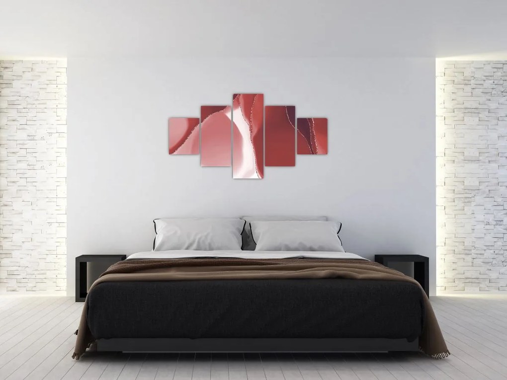 Obraz - Czerwony abstrakcyjny kwiat N⁰3 (125x70 cm)