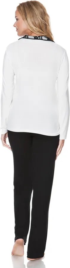 Damska bambusowa piżama CLAUDIA L Kremowy / Jagodowy