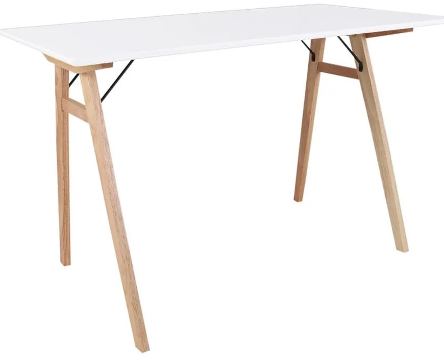 Biały stół z brązowymi nogami House Nordic Vojens Desk, dł. 120 cm