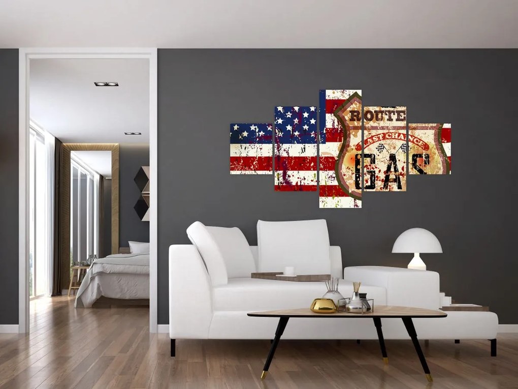 Obraz - Vintage flaga (125x70 cm)