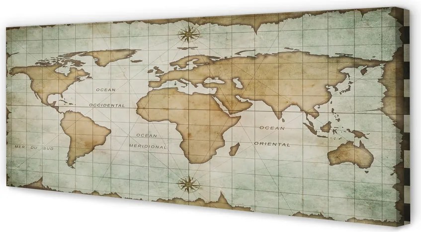 Obraz drukowany na płótnie Artystyczna Przypalona Mapa