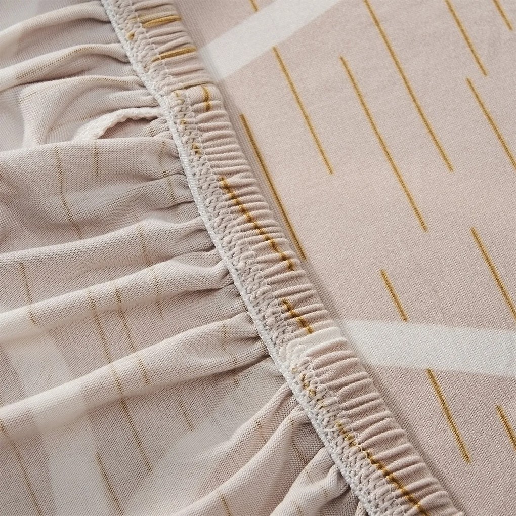 4Home Pokrowiec elastyczny na krzesło Abstract beżowy, 45-50 cm, zestaw 2 szt.