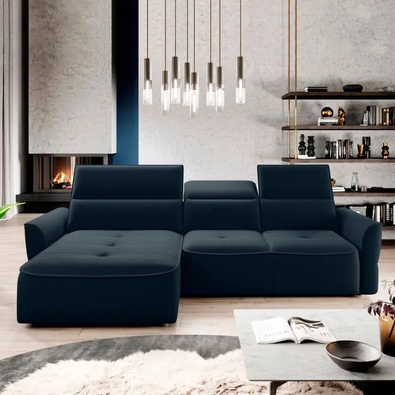 Narożnik MURILLO S Mini z elektryczną regulacją siedziska Lewostronny w tkaninie VOGUE 13 WERSAL