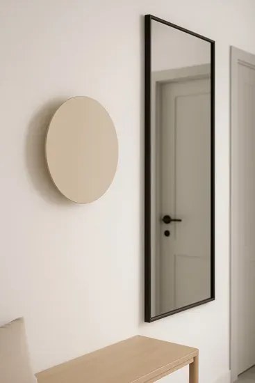 Kinkiet metalowe koło 30 cm nowoczesny beżowy C0-L35