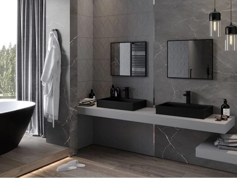 Mexen Loft lustro łazienkowe prostokątne 60 x 50 cm, rama czarna - 9852-060-050-000-70