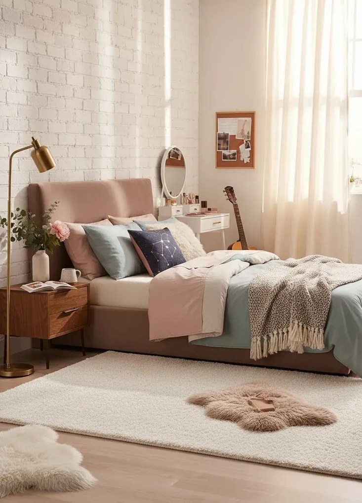 Biały puszysty dywan prostokątny C4-R23