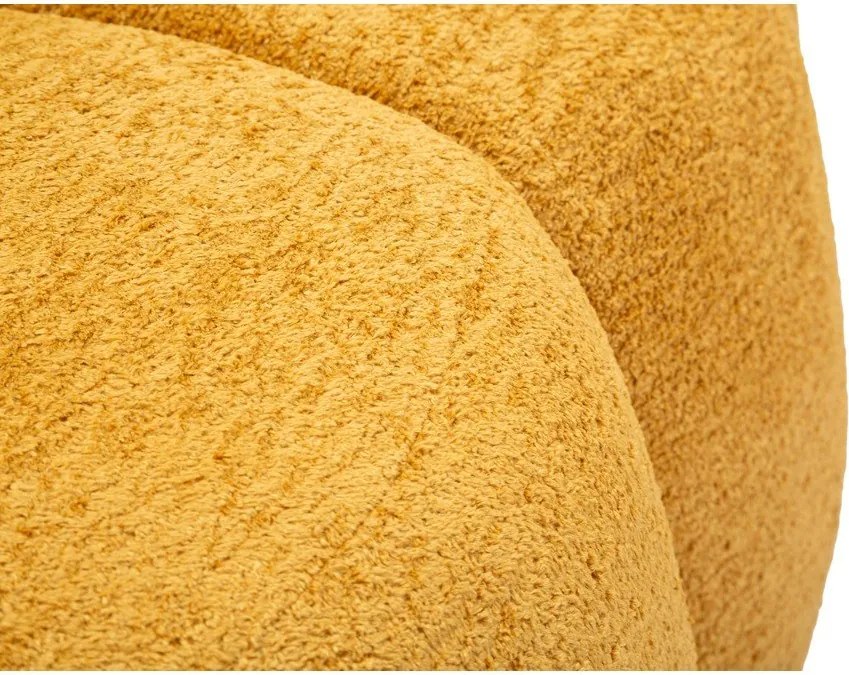 Musztardowa sofa z materiału bouclé 145 cm Ball – Mauro Ferretti