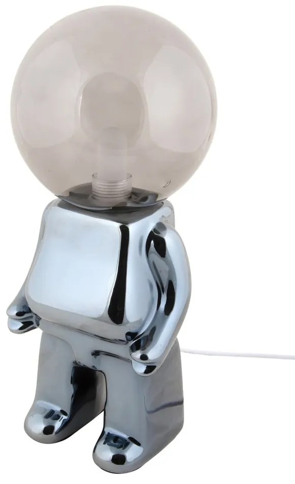 Szara lampa stołowa LED ze ściemniaczem ze szklanym kloszem (wysokość 27 cm) Ross – Leitmotiv