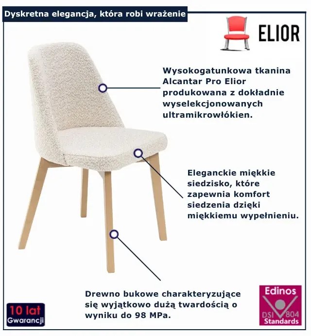 Krzesło jasnoszare nowoczesne na bukowych nogach T9-L50