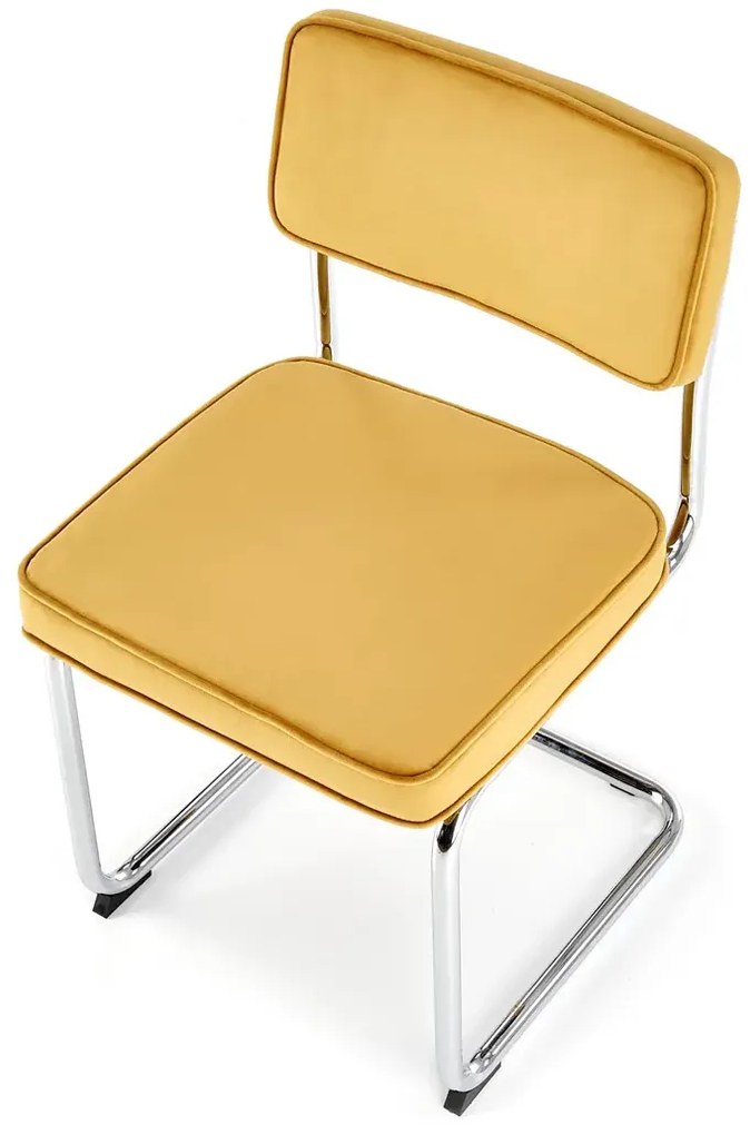 Musztardowe Krzesło Bauhaus Na Płozach Z5-S43