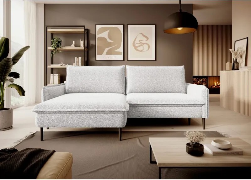 Narożnik GLOSSY z funkcją spania zestaw z poduszkami WERSAL