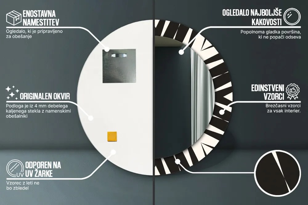 Abstrakcja geometria Lustro dekoracyjne okrągłe