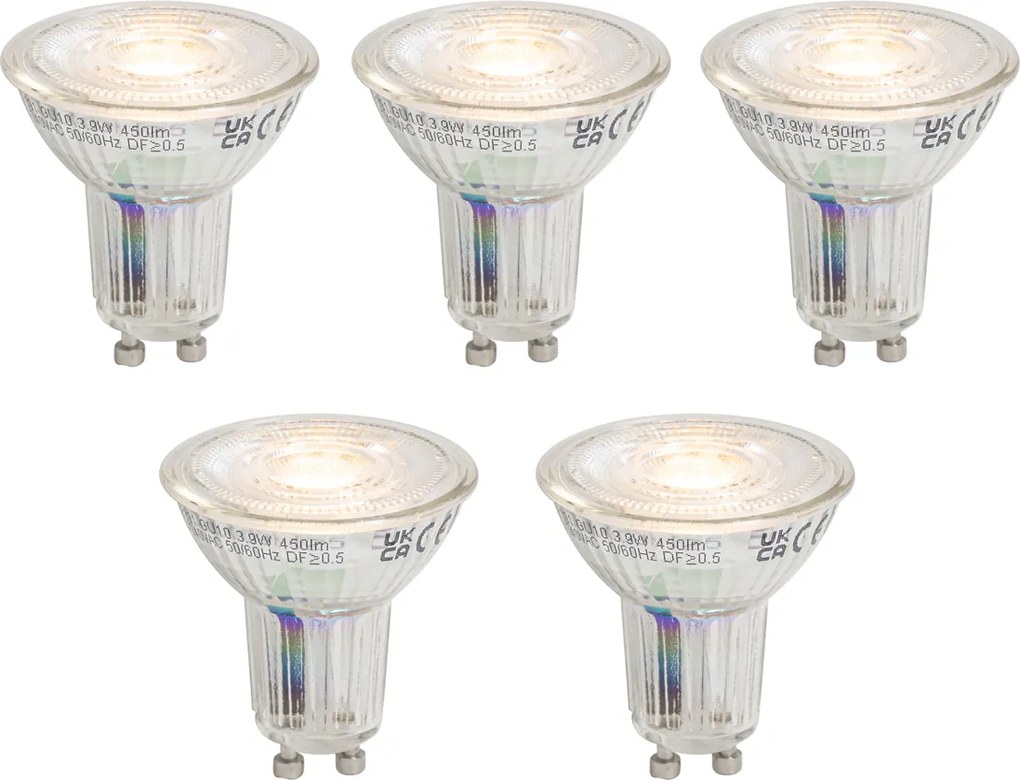 Zestaw 5 długowiecznych ściemnialnych żarówek LED GU10 50 3,9W 450 lm 2700K