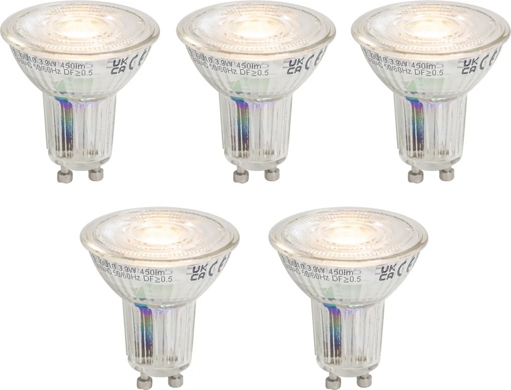 Zestaw 5 ściemnialnych żarówek LED GU10 50 3,9 W 450 lm 2700 K Longlife