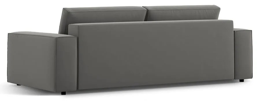 Jasnoszara aksamitna rozkładana/ze schowkiem sofa 247 cm Jodie – Micadoni