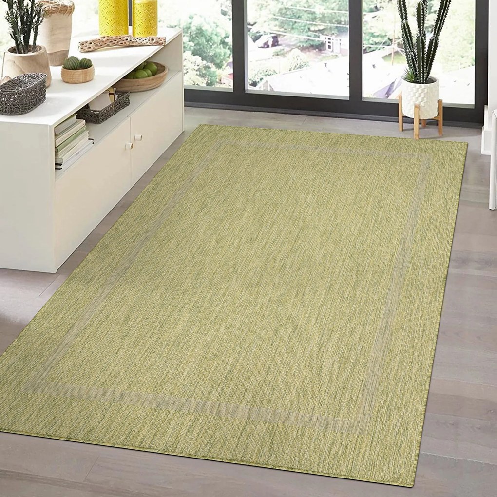 Dywan zewnętrzny Relax ramka zielony 80 cm x 250 cm