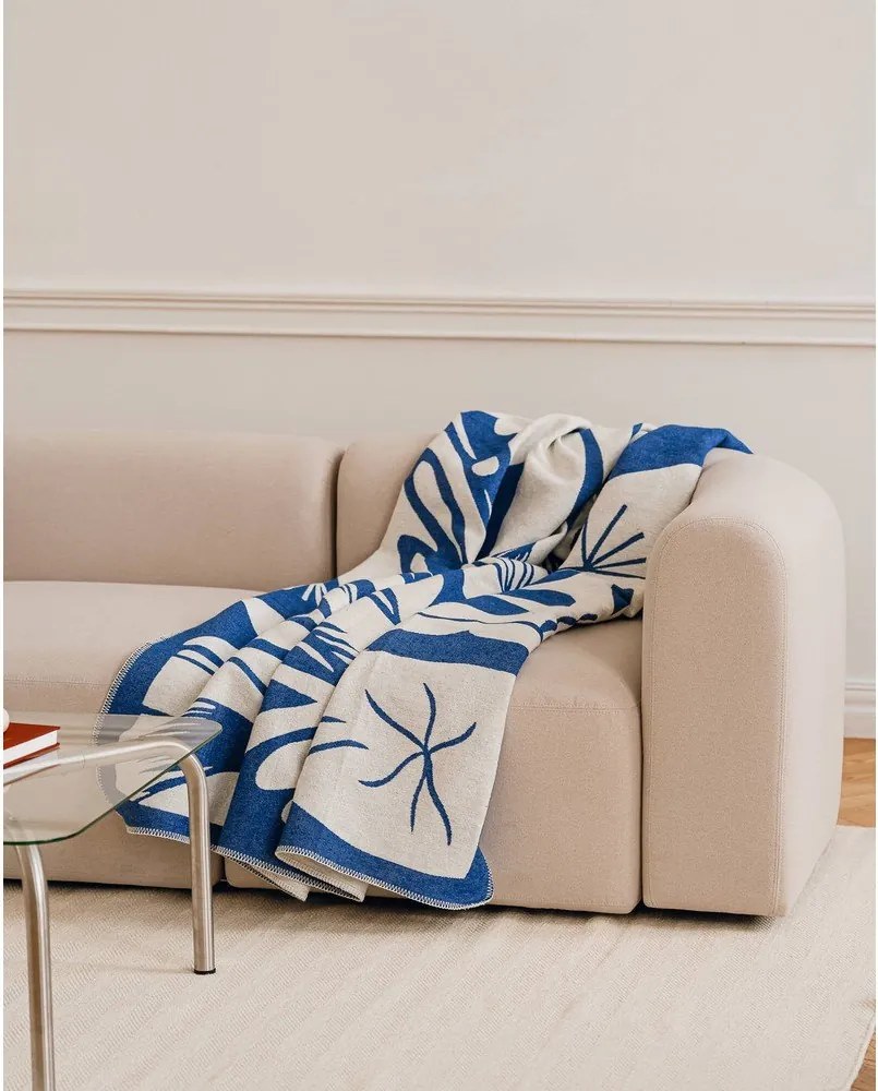 Niebieski koc 165x200 cm Lino – noo.ma