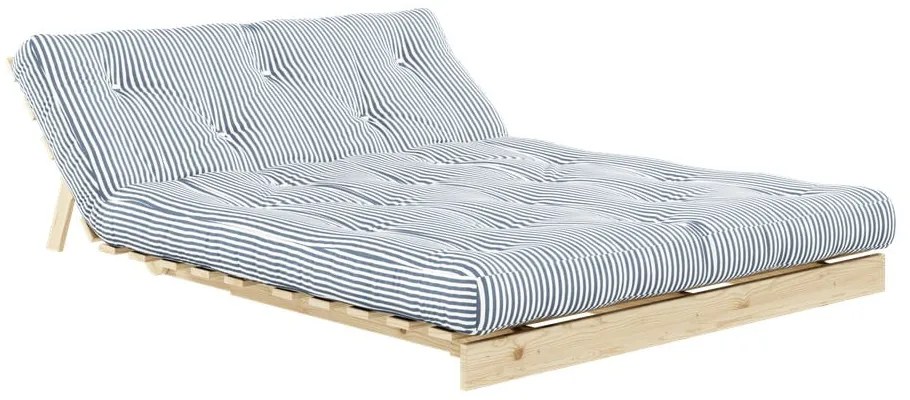 Biała/jasnoniebieska rozkładana sofa 140 cm Roots - Karup Design