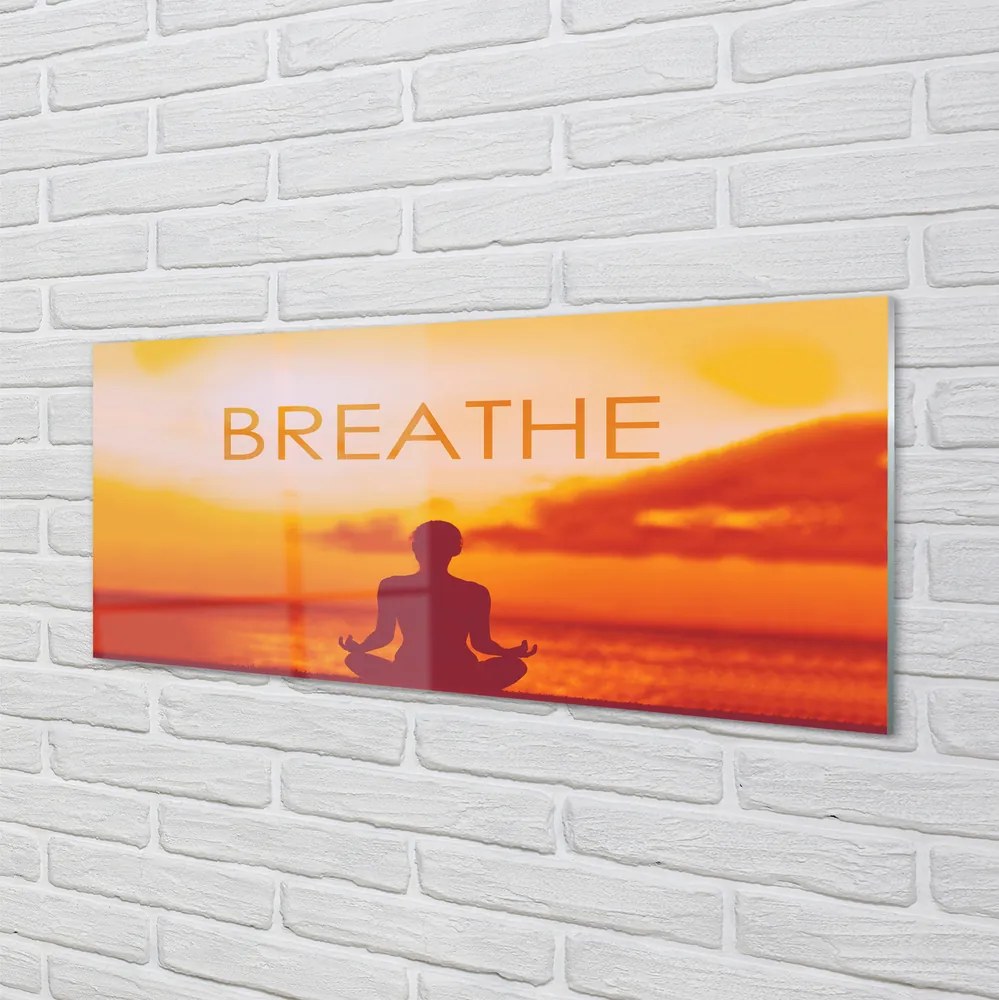 Szklany Panel Kobieta i Napis pod Słońcem