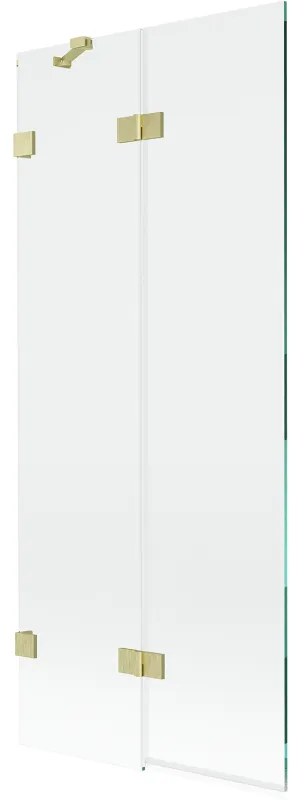 Mexen Lunar parawan nawannowy 2-skrzydłowy lewy 80 x 150 cm, transparent, złoty szczotkowany - 897-080-100-55-00-L