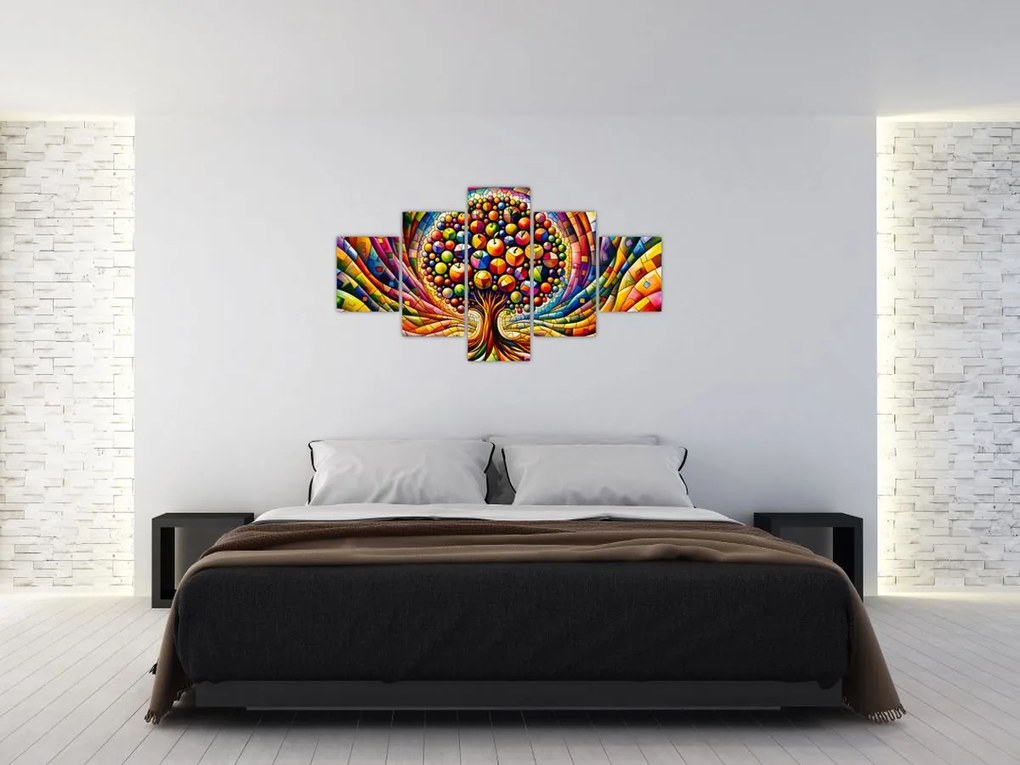 Obraz – Kolorowe drzewo z jabłkami (125x70 cm)