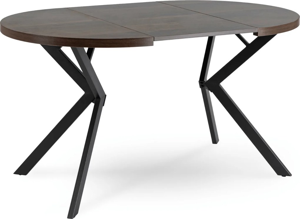 Stół rozkładany w stylu industrialnym Lugo 90-190 cm, orzech/czarny