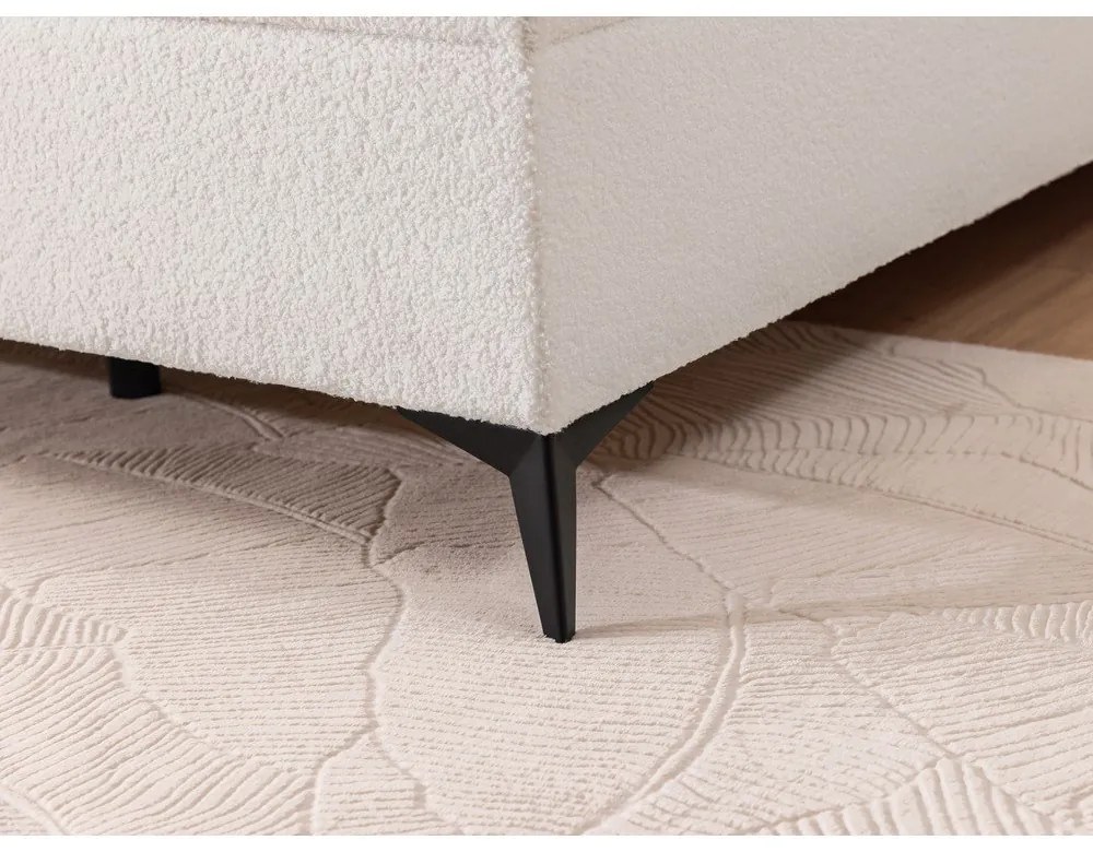 Białe łóżko kontynentalne ze schowkiem 180x200 cm Ornes – Ropez