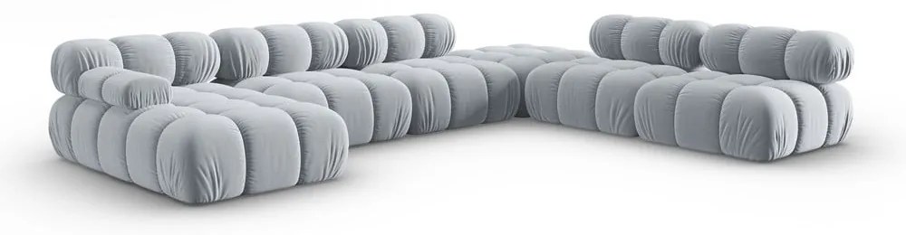 Jasnoniebieska aksamitna sofa 379 cm Bellis – Micadoni Home