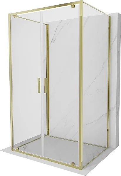 Mexen Exo-3S kabina prysznicowa 3-ścienna uchylna 70 x 75 cm, transparent, złota - 8182-070-075-50-00-3S