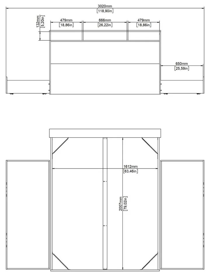 Łóżko dwuosobowe w dekorze dębu ze schowkiem bez stelaża 160x200 cm Ikast – Tvilum