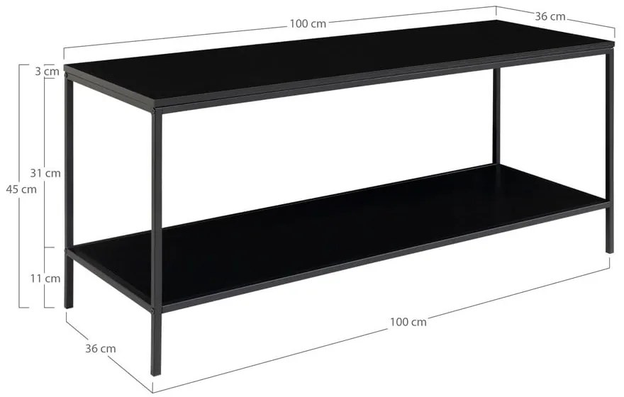 Czarna szafka pod TV 36x45 cm Vita – House Nordic