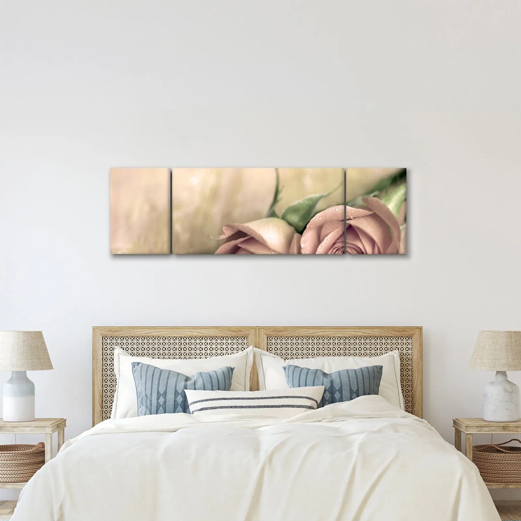 Obraz - Delikatne róże (170x50 cm)