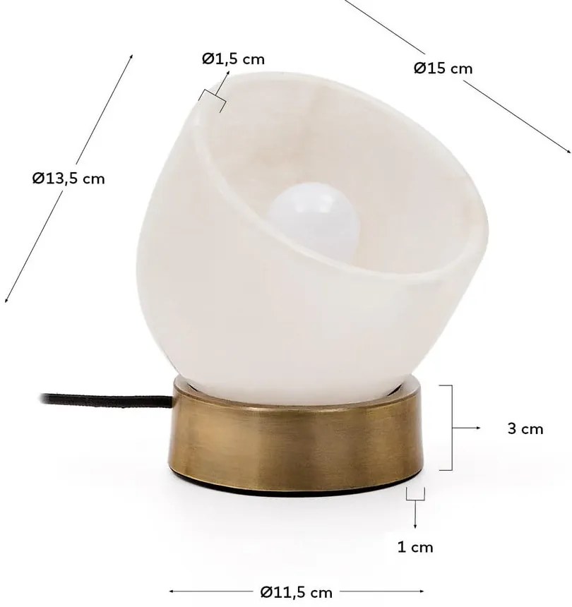 Lampa stołowa w kremowo-mosiężnym kolorze (wysokość 17 cm) Shenli – Kave Home