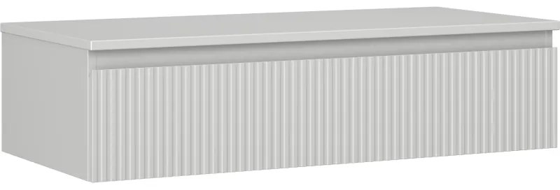 Mexen Rivel szafka łazienkowa podumywalkowa 100 cm z blatem, 1 szuflada, ryflowana , szara mat - 91A20-10023-1-BFC62
