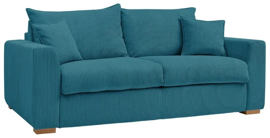 Niebieska sztruksowa rozkładana sofa 225 cm Augustin – Bobochic Paris