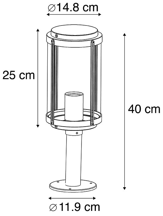 Zewnetrzna Inteligentna designerska lampa zewnętrzna czarna 40 cm w tym wifi ST64 - SchiedamDesignerski Oswietlenie zewnetrzne