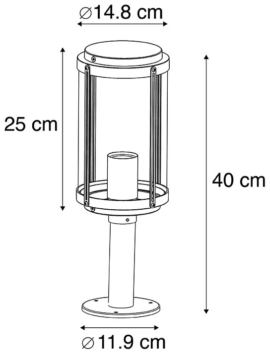 Zewnetrzna Inteligentna designerska lampa zewnętrzna czarna 40 cm z WiFi ST64 - SchiedamDesignerski Oswietlenie zewnetrzne