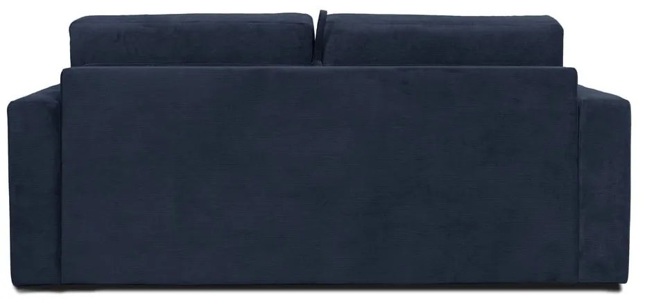 Ciemnoniebieska sztruksowa sofa rozkładana Scandic Elbeko