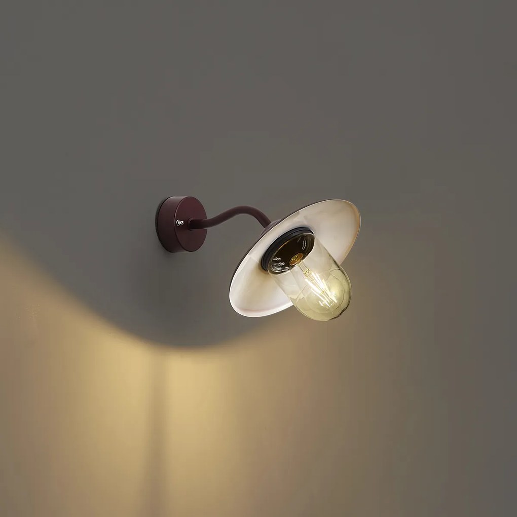 Klasyczna lampa ścienna zewnętrzna ciemnoczerwona IP44 - Munich