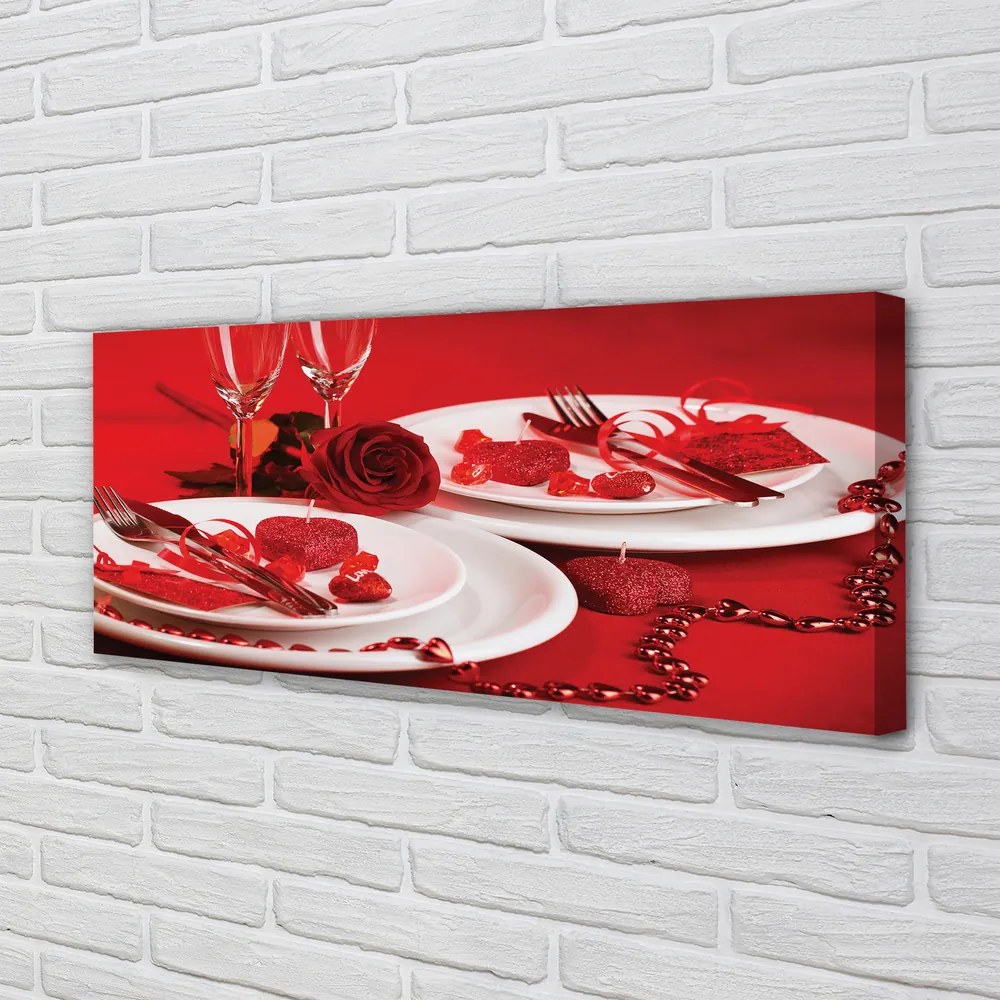 Fotoobraz na płótnie Róża i Miłosny Toast