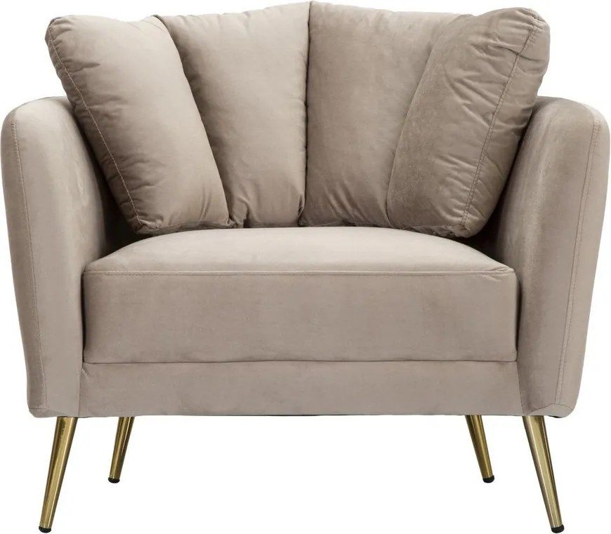 Szarobrązowy aksamitny fotel Kiev – Mauro Ferretti