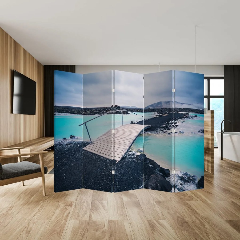 Parawan - Drewniany most (210x170 cm)
