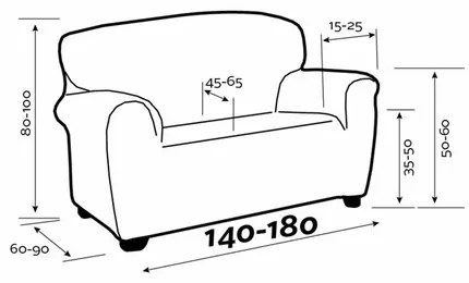 Pokrowiec elastyczny na kanapę IRPIN szary, 140-180 cm, 140 - 180 cm