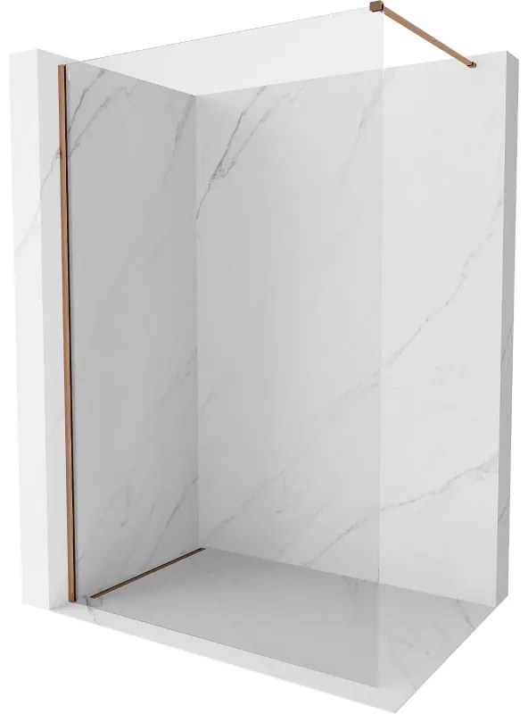 Mexen Kioto-X ścianka prysznicowa Walk-in 120 x 200 cm, transparent 10 mm, różowe złoto - 800-120-101-60-00-X