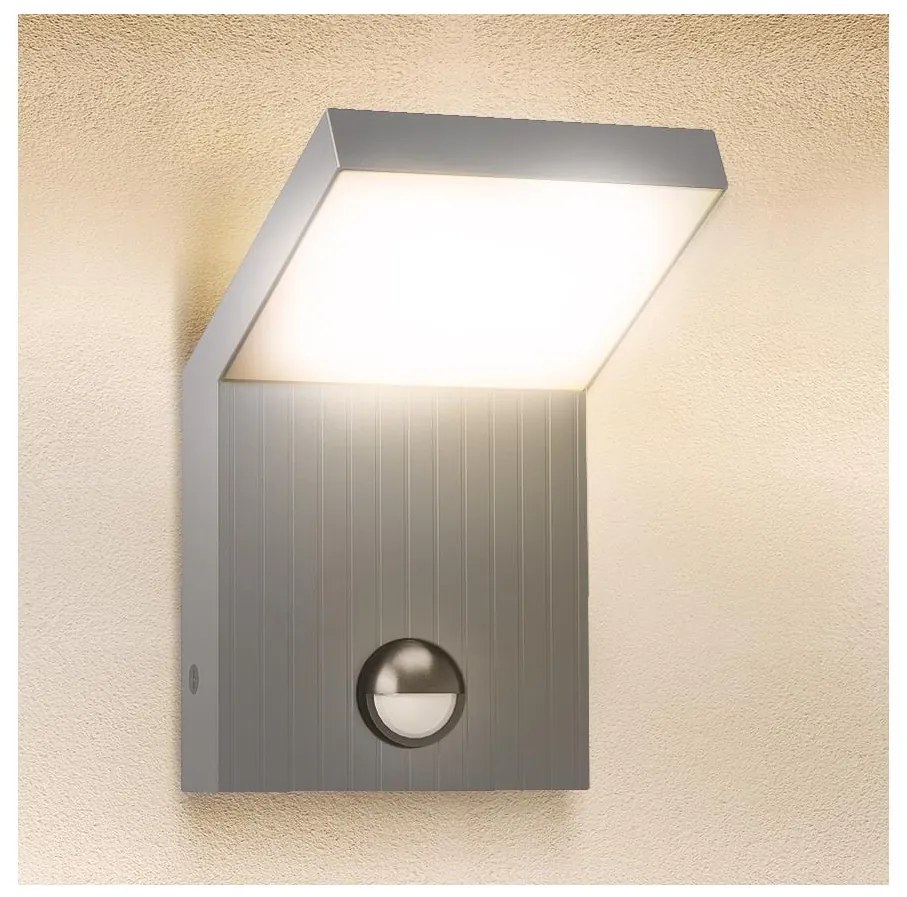 Brilagi - LED zewnętrzny kinkiet z czujnikiem RIANO LED/8W/230V srebrny