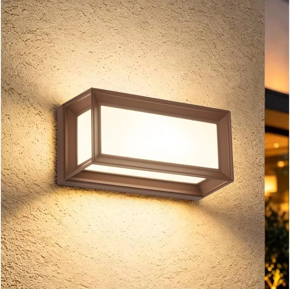 Brilagi - LED zewnętrzny kinkiet natynkowy z czujnikiem PARKER LED/12W/230V brązowy IP44