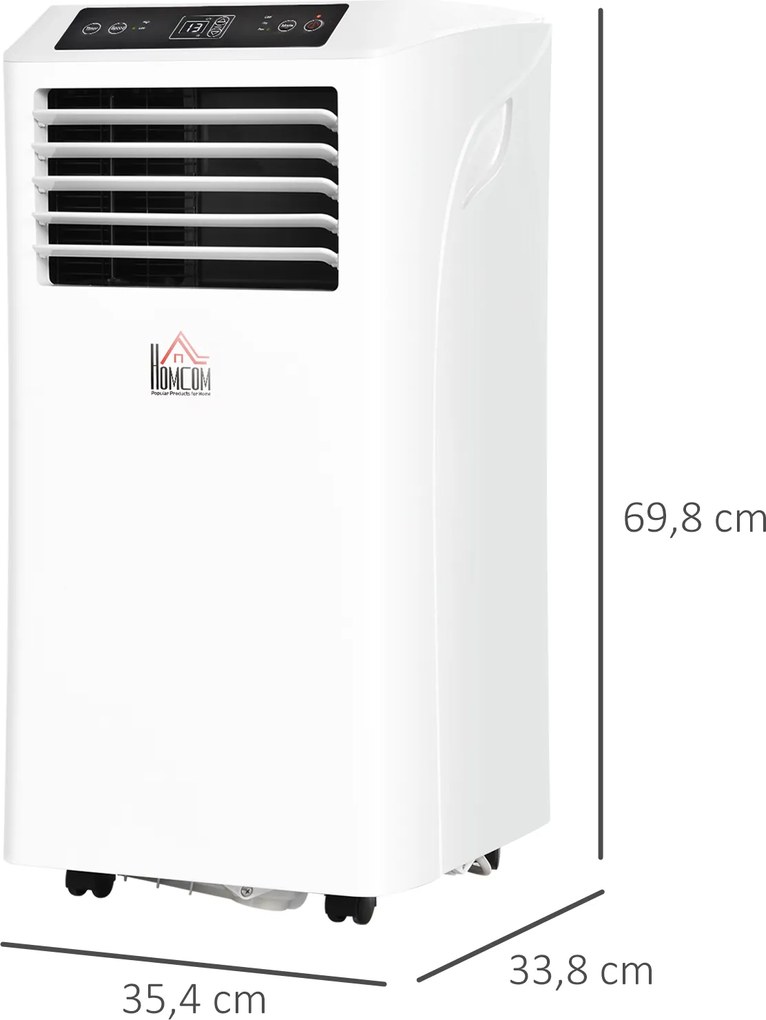 HOMCOM Klimatyzator Mobilny 3w1 - Chłodzenie, Osuszanie, Timer 24h, Pilot, 2,6kW - Komfort w Domu
