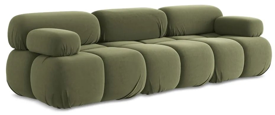 Jasnozielona aksamitna sofa modułowa 285 cm Lokua – Makamii